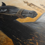 Horses 047 Canvas Art 18" x 24" / 45 x 60 cm / Black