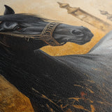 Horses 047 Canvas Art 18" x 24" / 45 x 60 cm / Black