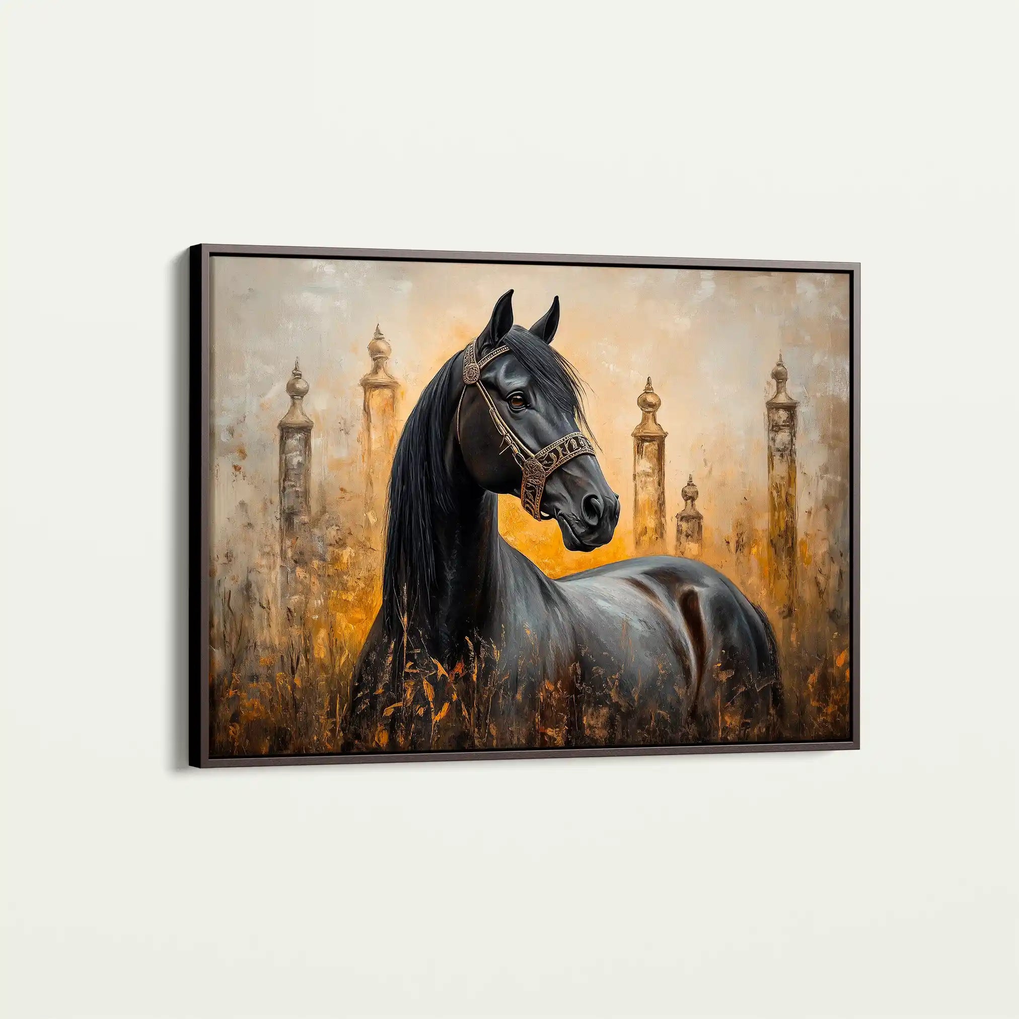 Horses 047 Canvas Art 60 x 40 cm / Black