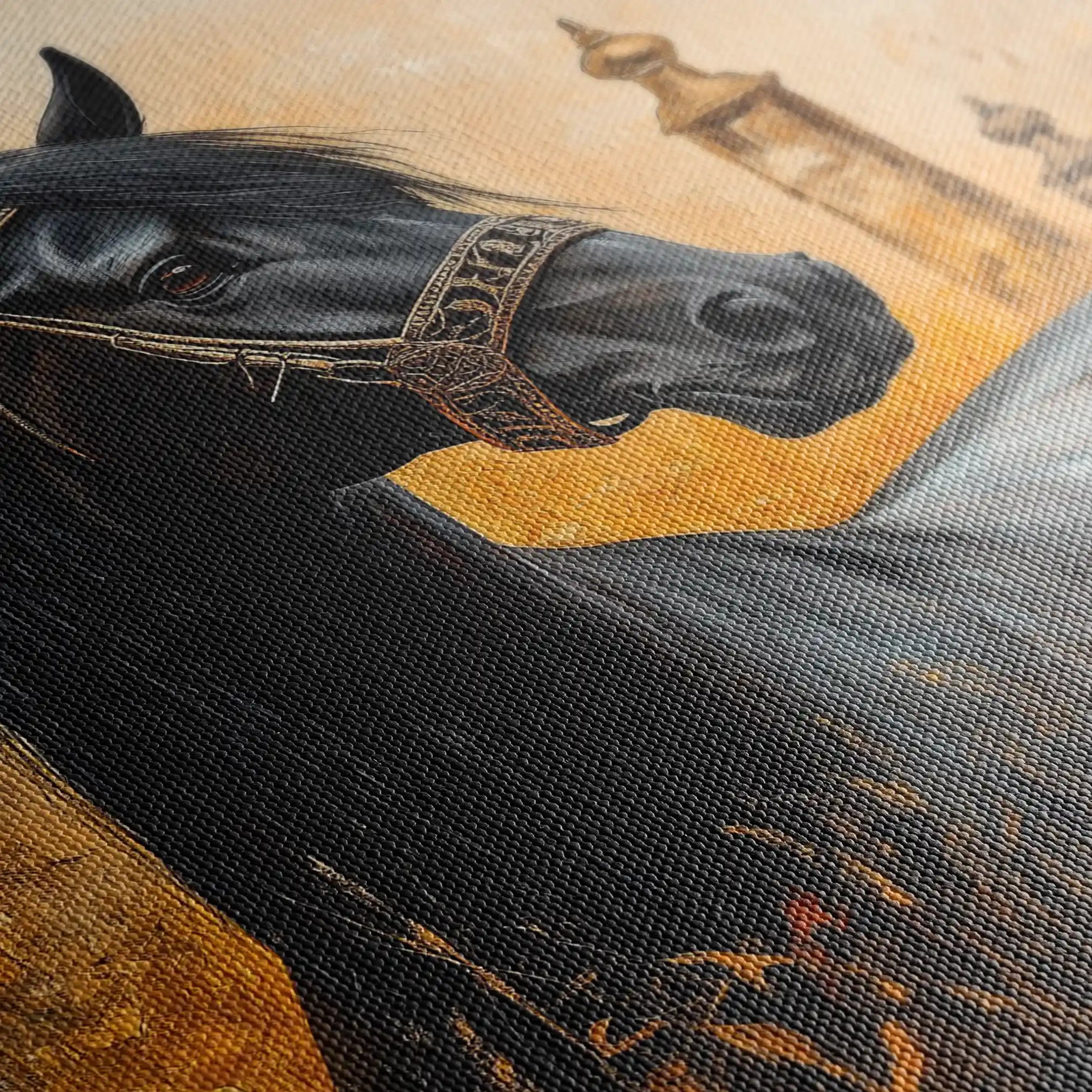 Horses 047 Canvas Art 60 x 40 cm / Black