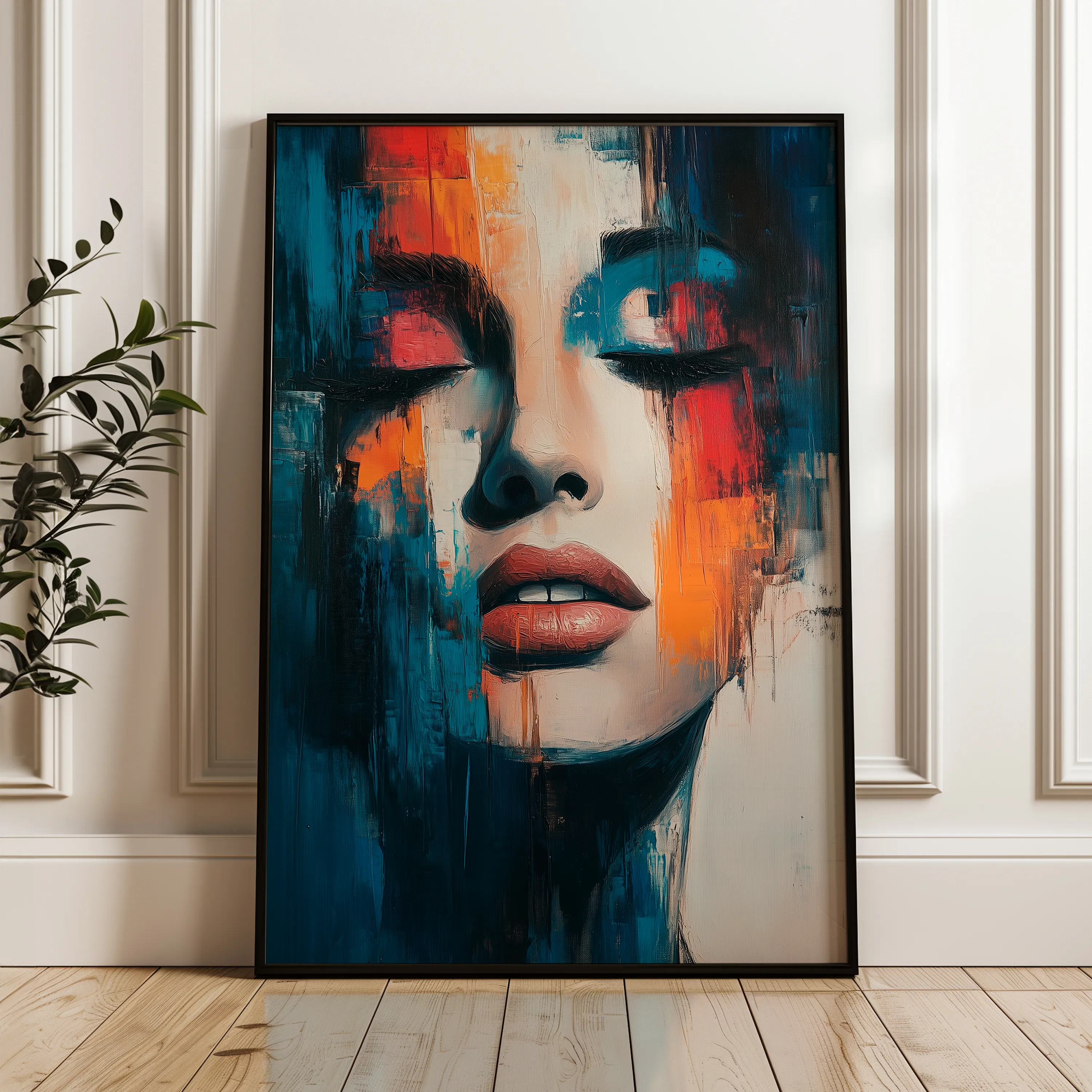 Portrait 047 Canvas Art 18" x 24" / 45 x 60 cm / Black