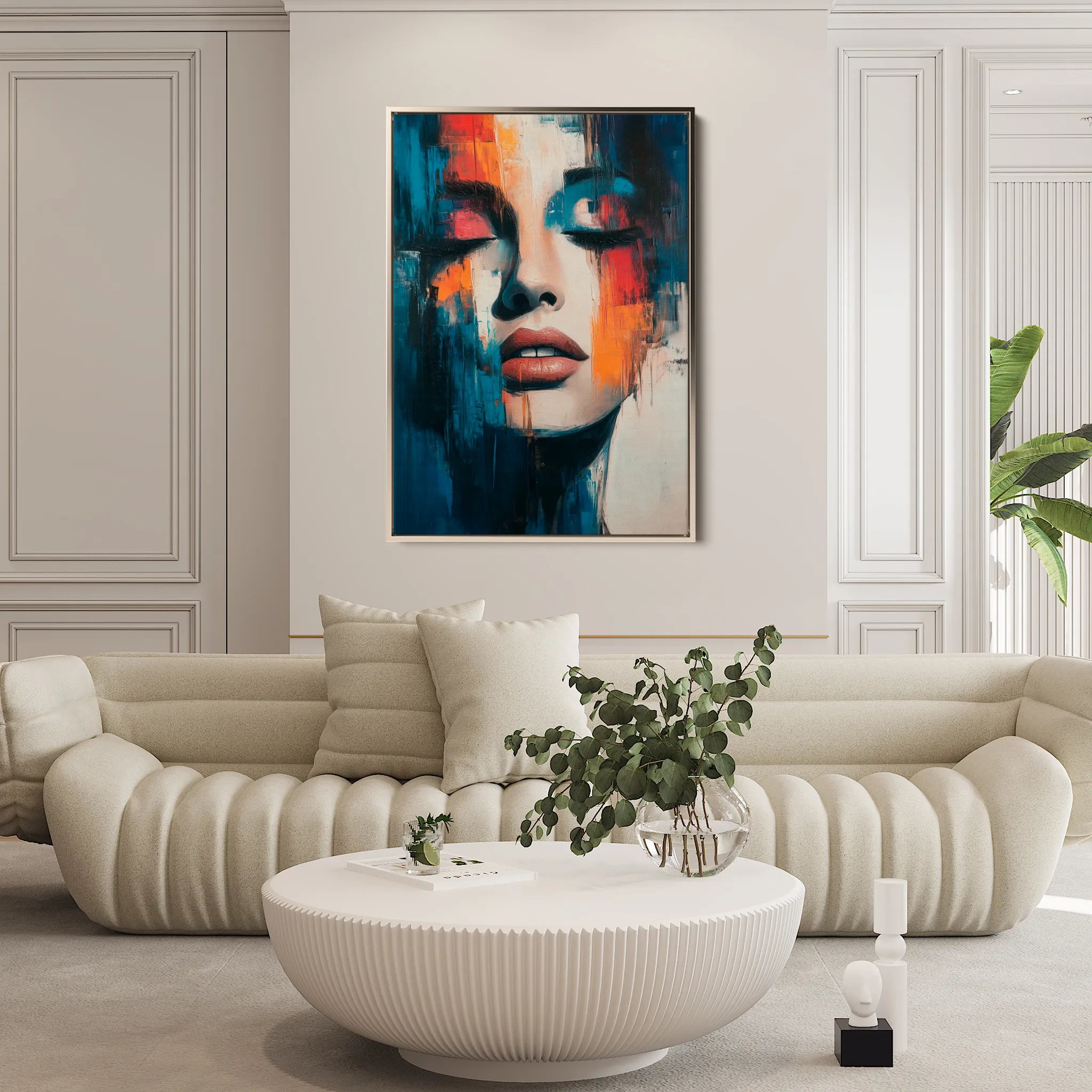 Portrait 047 Canvas Art 18" x 24" / 45 x 60 cm / Black