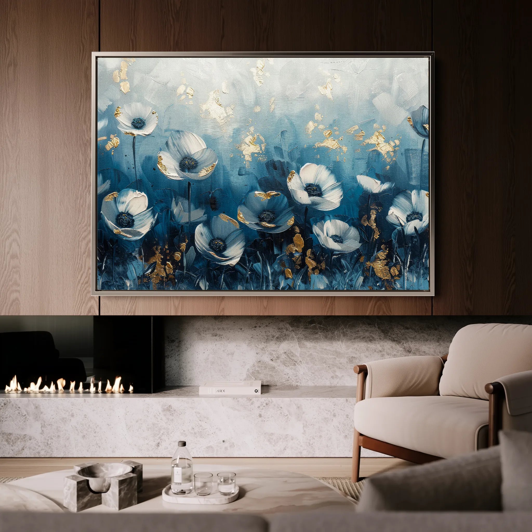 Floral 048 Canvas Art 18" x 24" / 45 x 60 cm / Black