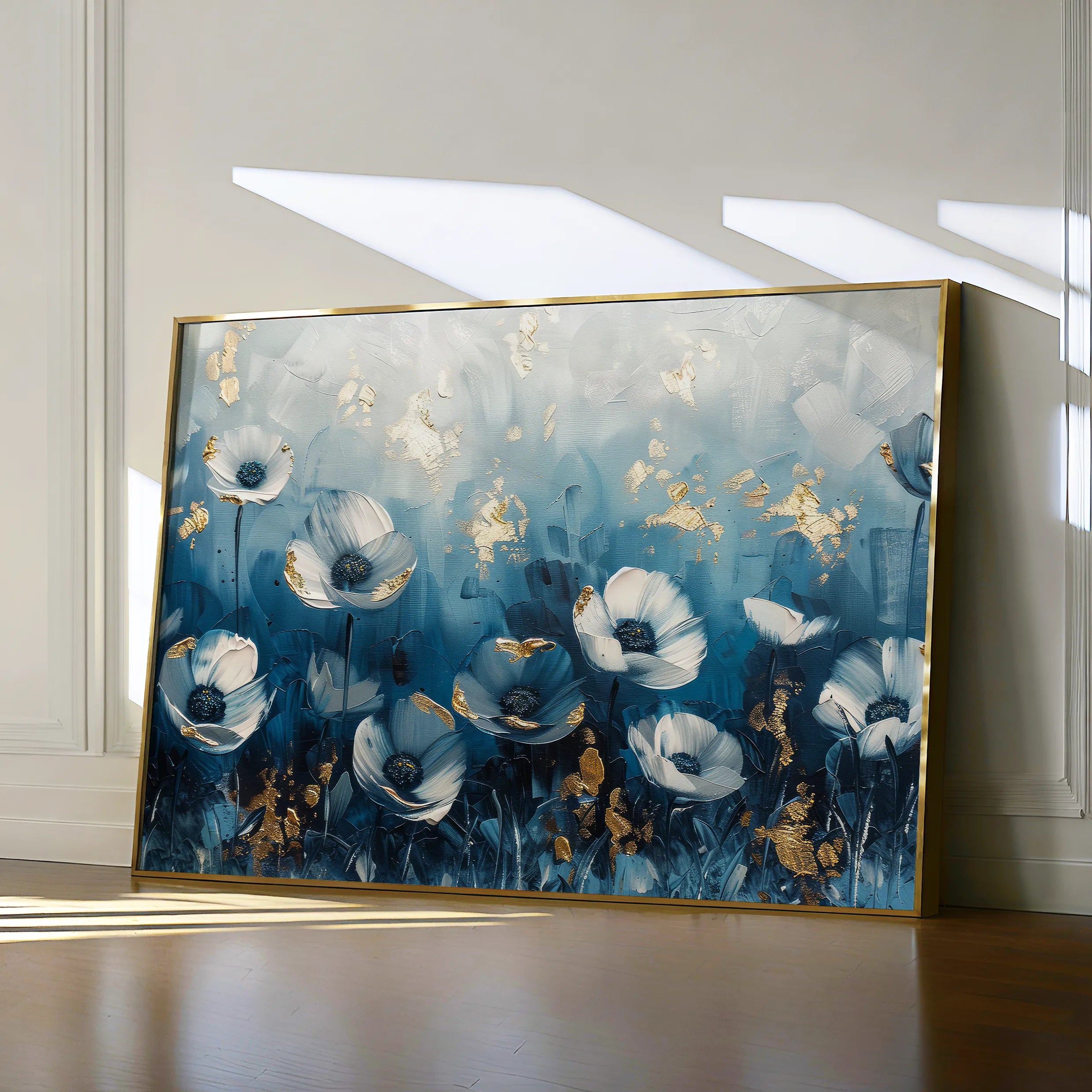 Floral 048 Canvas Art 18" x 24" / 45 x 60 cm / Black