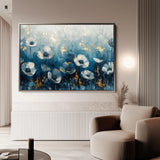 Floral 048 Canvas Art 18" x 24" / 45 x 60 cm / Black