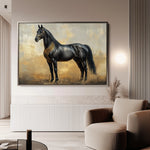 Horses 048 Canvas Art 18" x 24" / 45 x 60 cm / Black