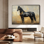 Horses 048 Canvas Art 18" x 24" / 45 x 60 cm / Black