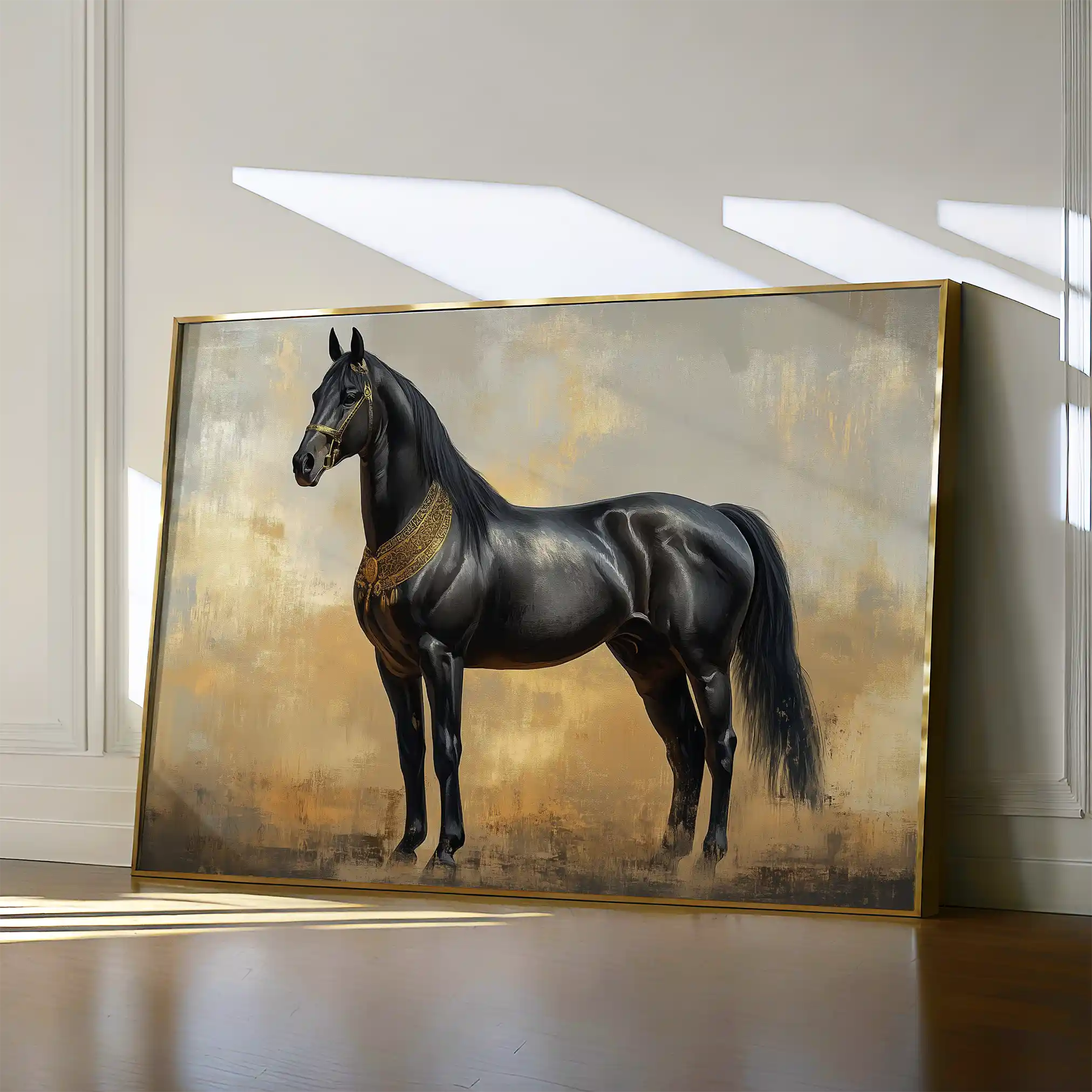 Horses 048 Canvas Art 60 x 40 cm / Black