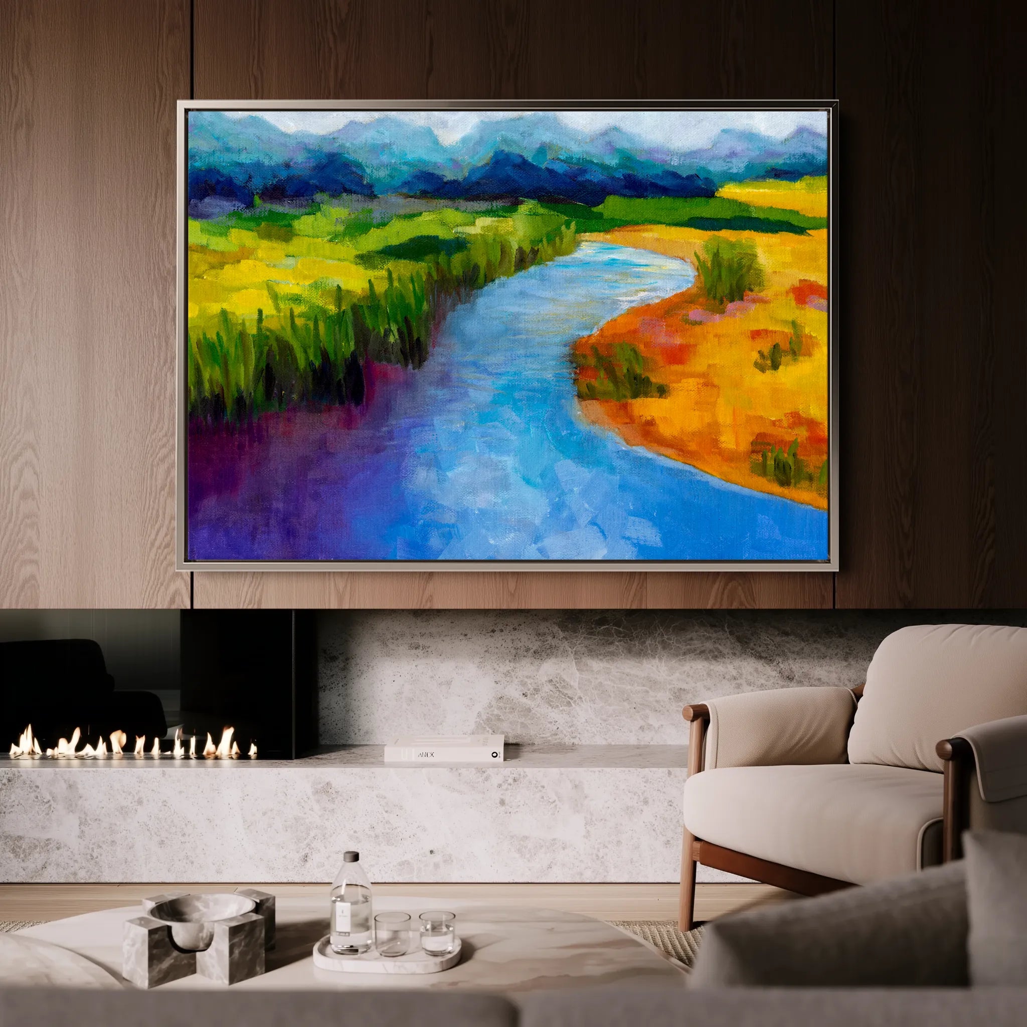Landscape 048 Canvas Art 18" x 24" / 45 x 60 cm / Black