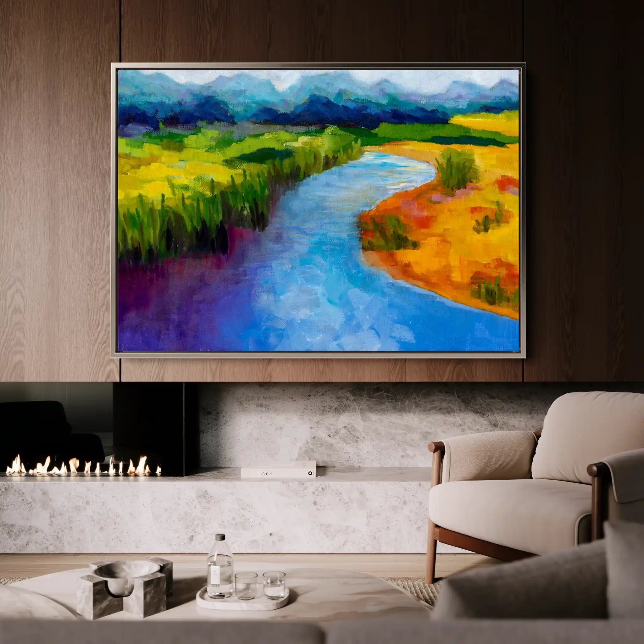 Landscape 048 Canvas Art 60 x 40 cm / Black