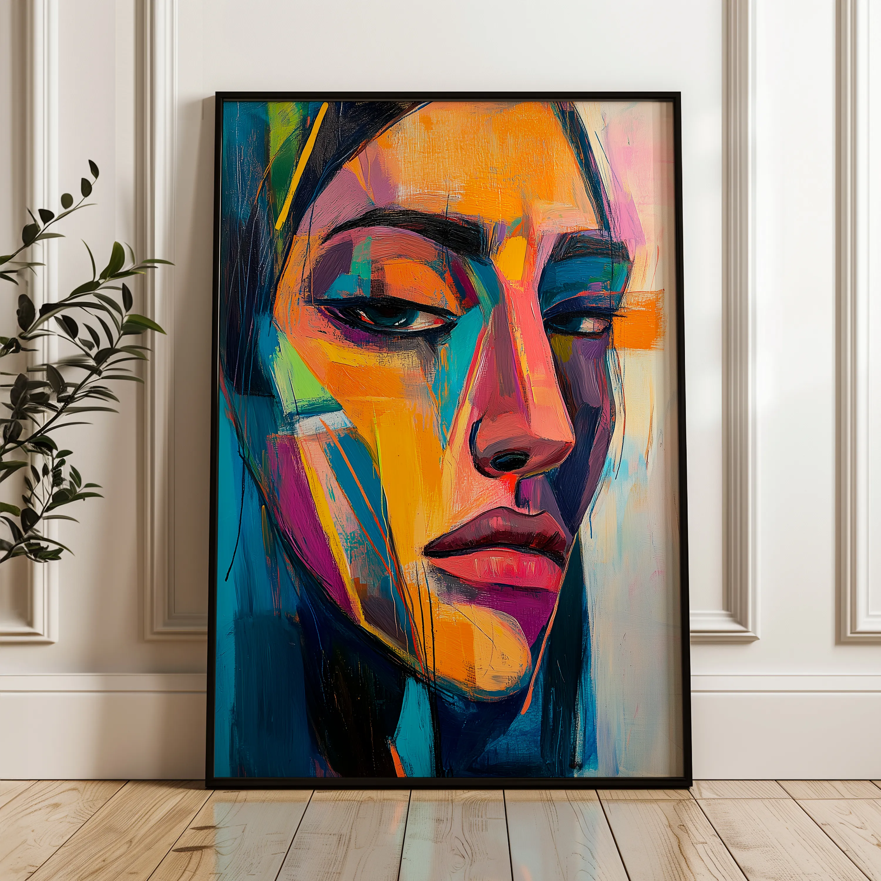 Portrait 048 Canvas Art 18" x 24" / 45 x 60 cm / Black