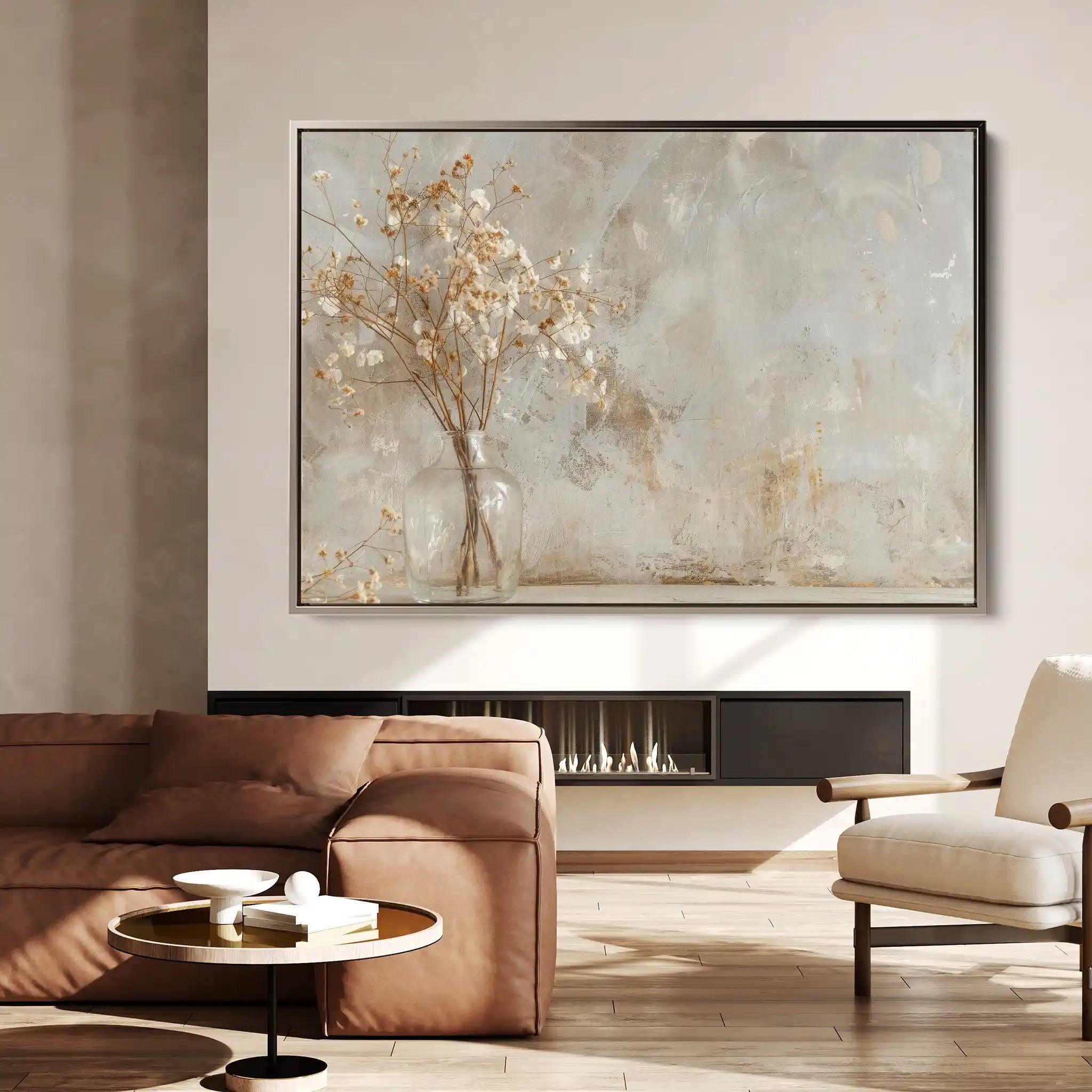 Floral 049 Canvas Art 60 x 40 cm / Black