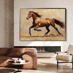 Horses 049 Canvas Art 18" x 24" / 45 x 60 cm / Black