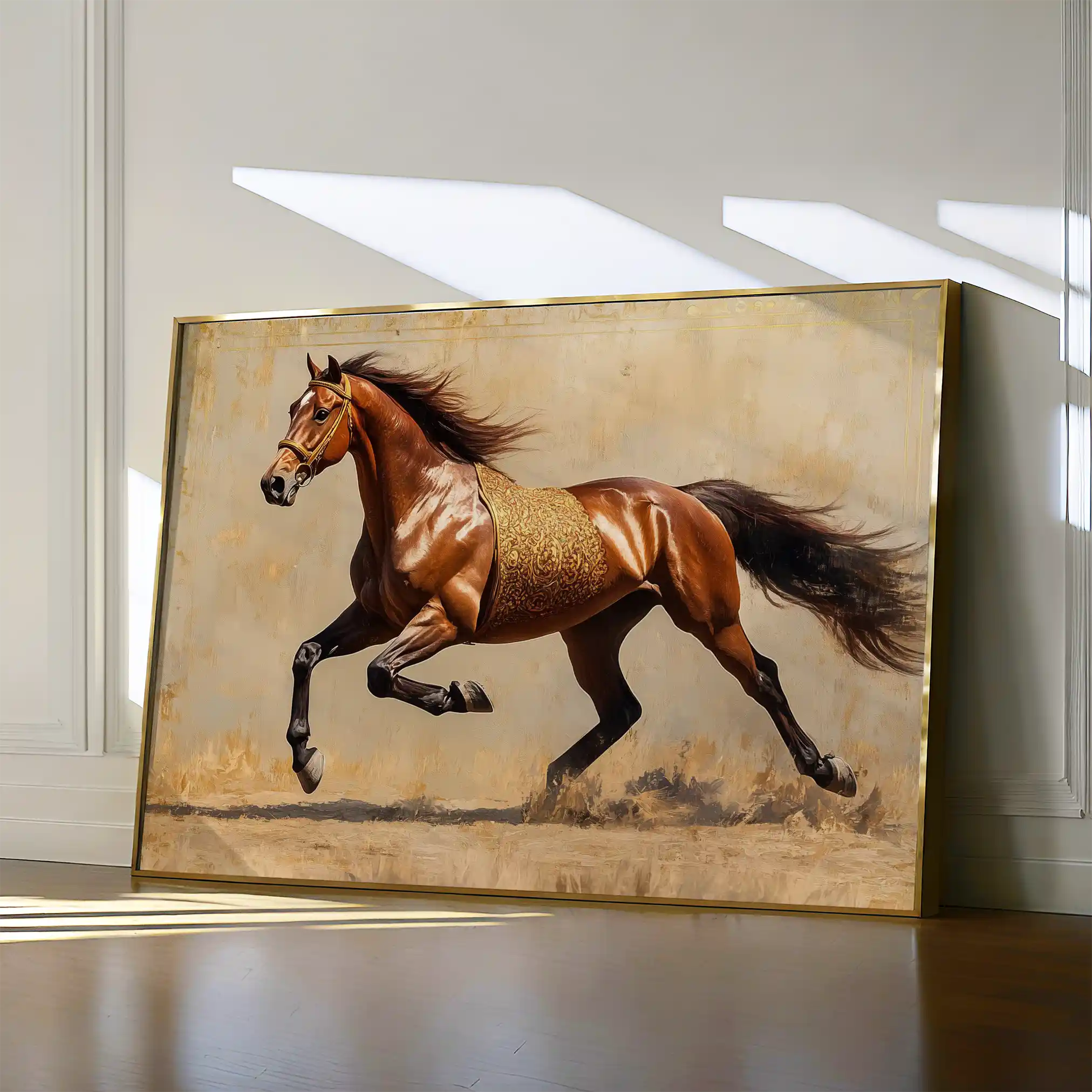Horses 049 Canvas Art 60 x 40 cm / Black