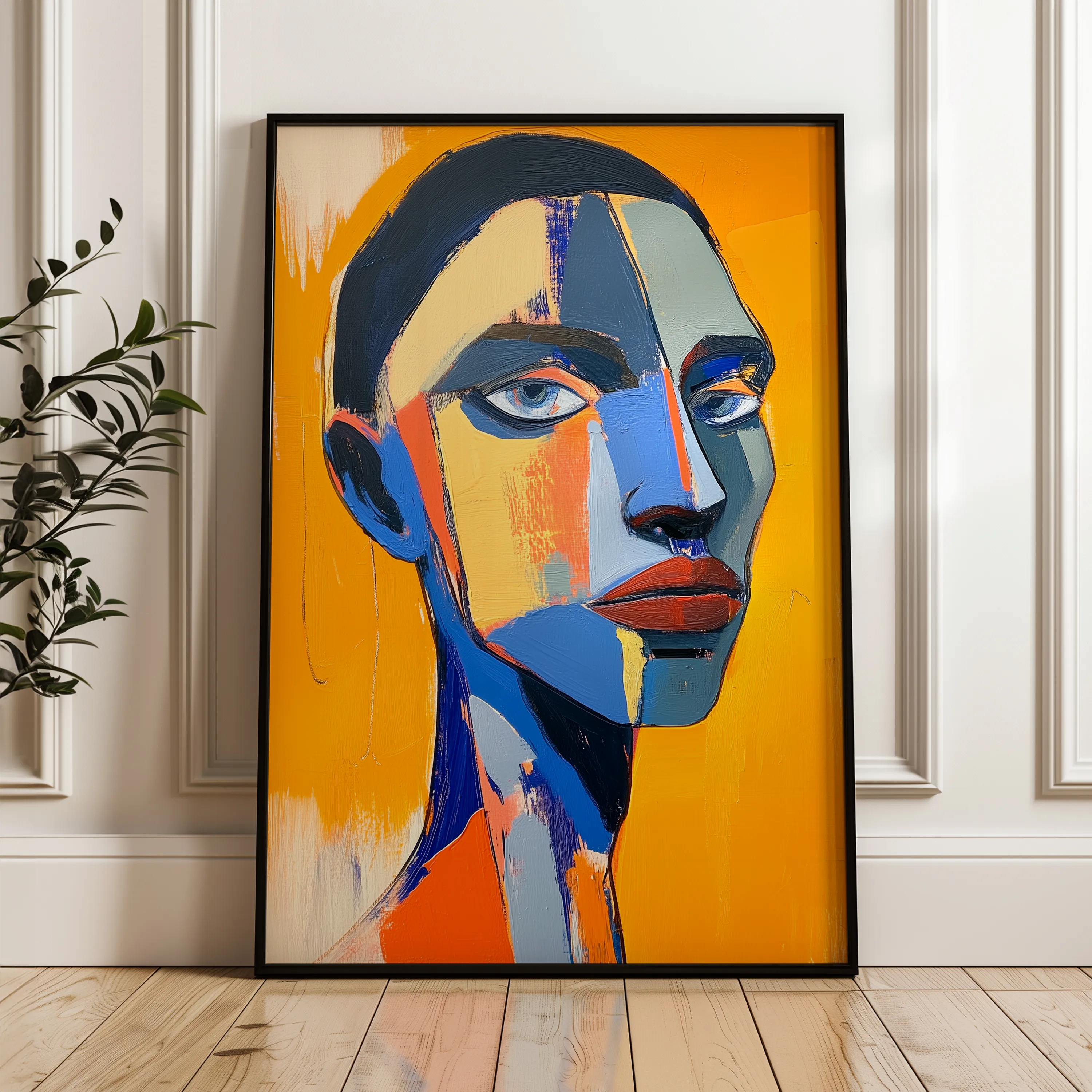 Portrait 049 Canvas Art 18" x 24" / 45 x 60 cm / Black
