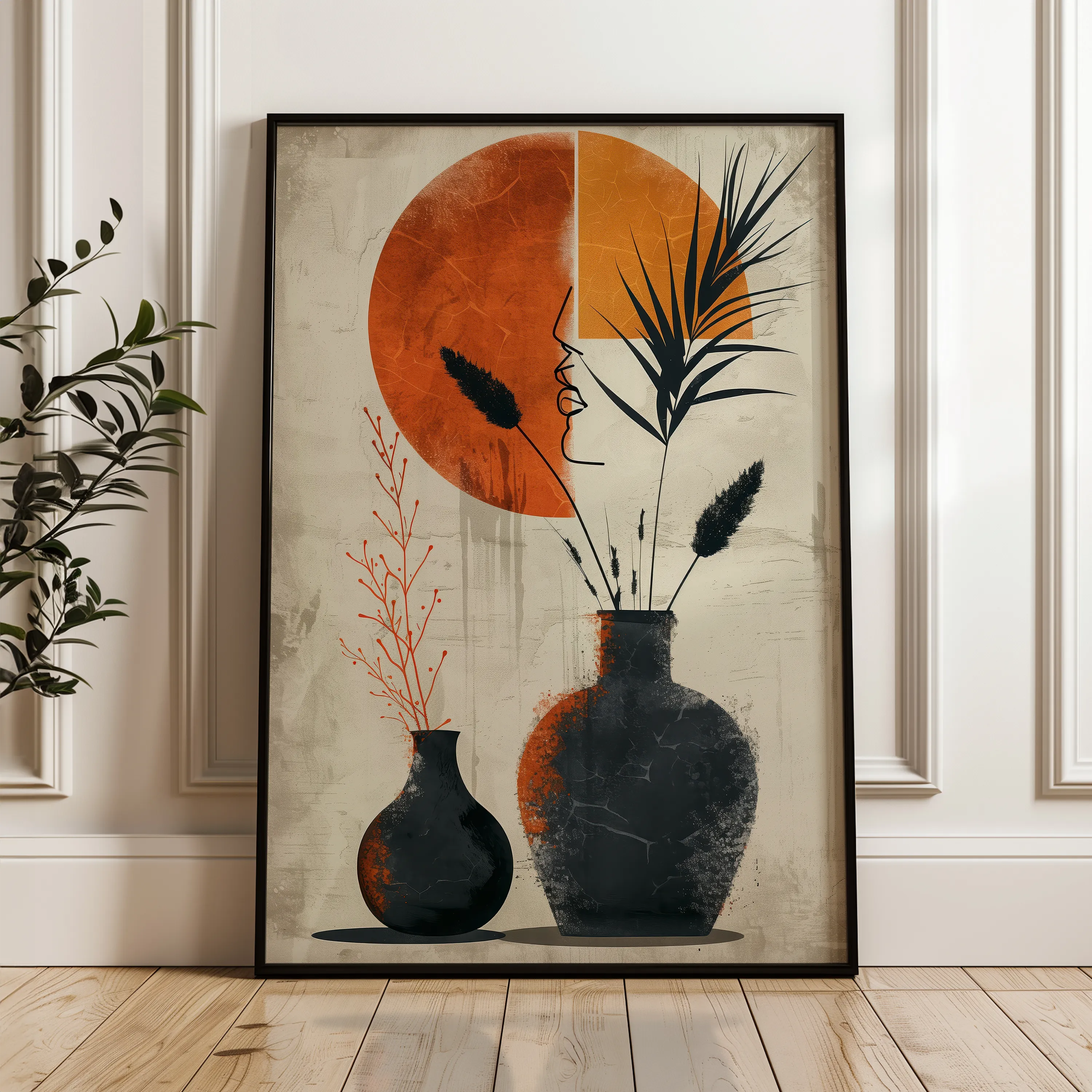Boho 050 Canvas Art 18" x 24" / 45 x 60 cm / Black