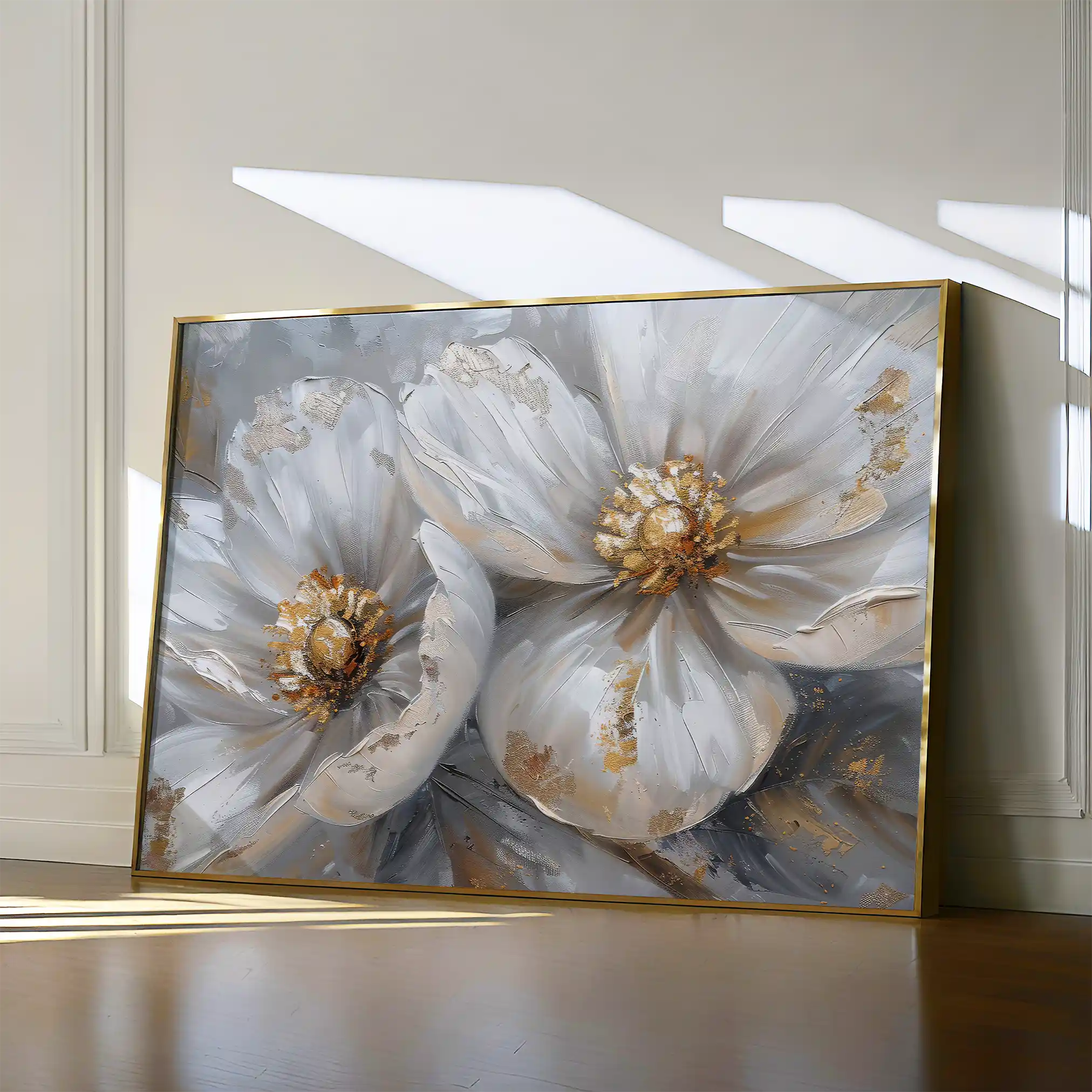 Floral 050 Canvas Art 60 x 40 cm / Black