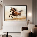 Horses 050 Canvas Art 18" x 24" / 45 x 60 cm / Black