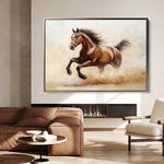 Horses 050 Canvas Art 18" x 24" / 45 x 60 cm / Black