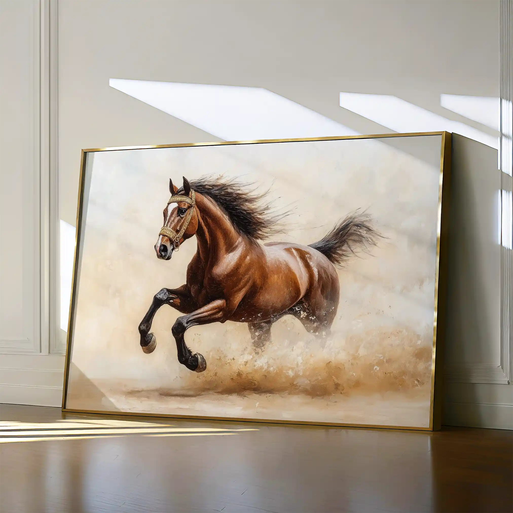 Horses 050 Canvas Art 60 x 40 cm / Black