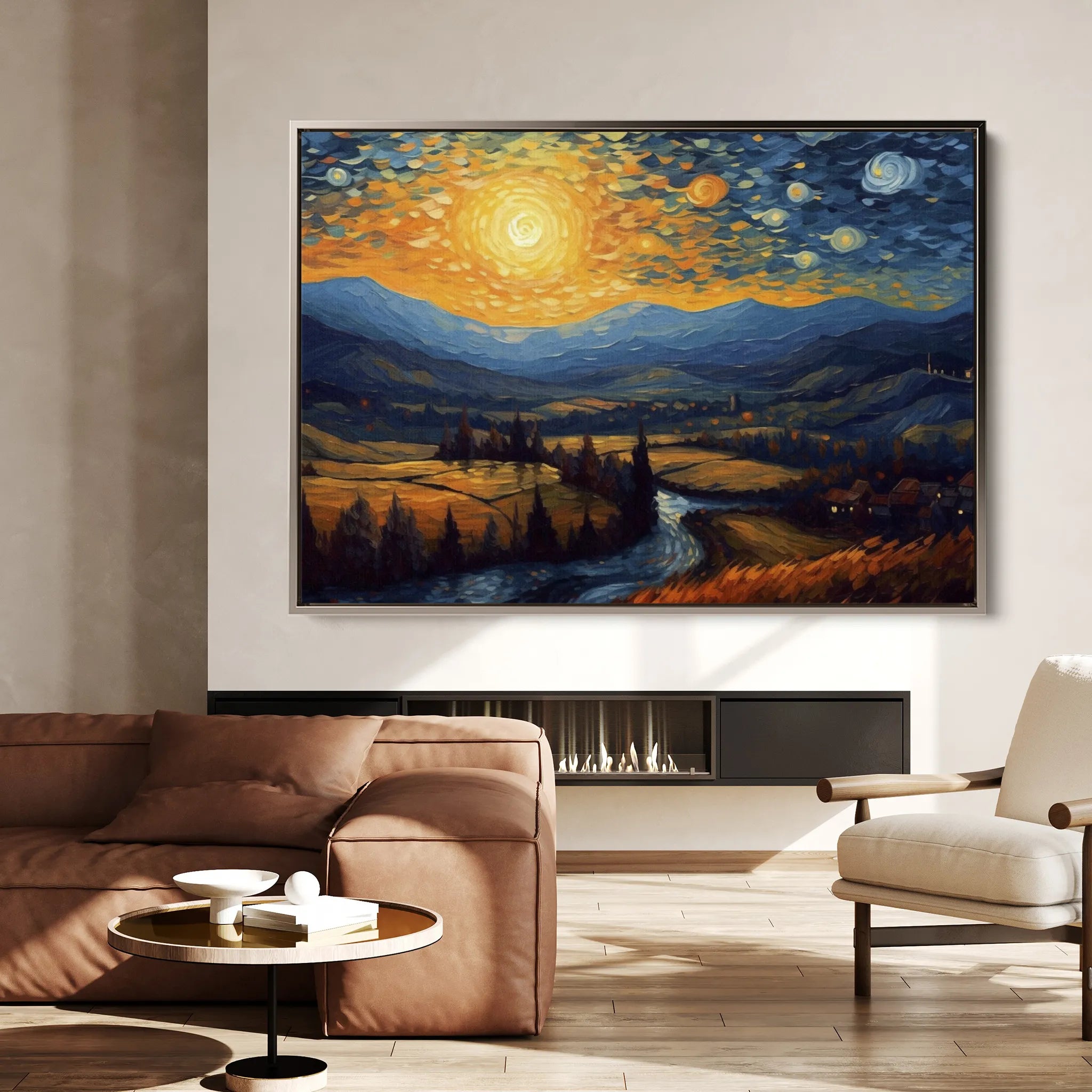 Landscape 050 Canvas Art 18" x 24" / 45 x 60 cm / Black