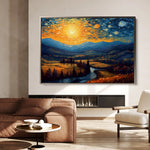 Landscape 050 Canvas Art 60 x 40 cm / Black