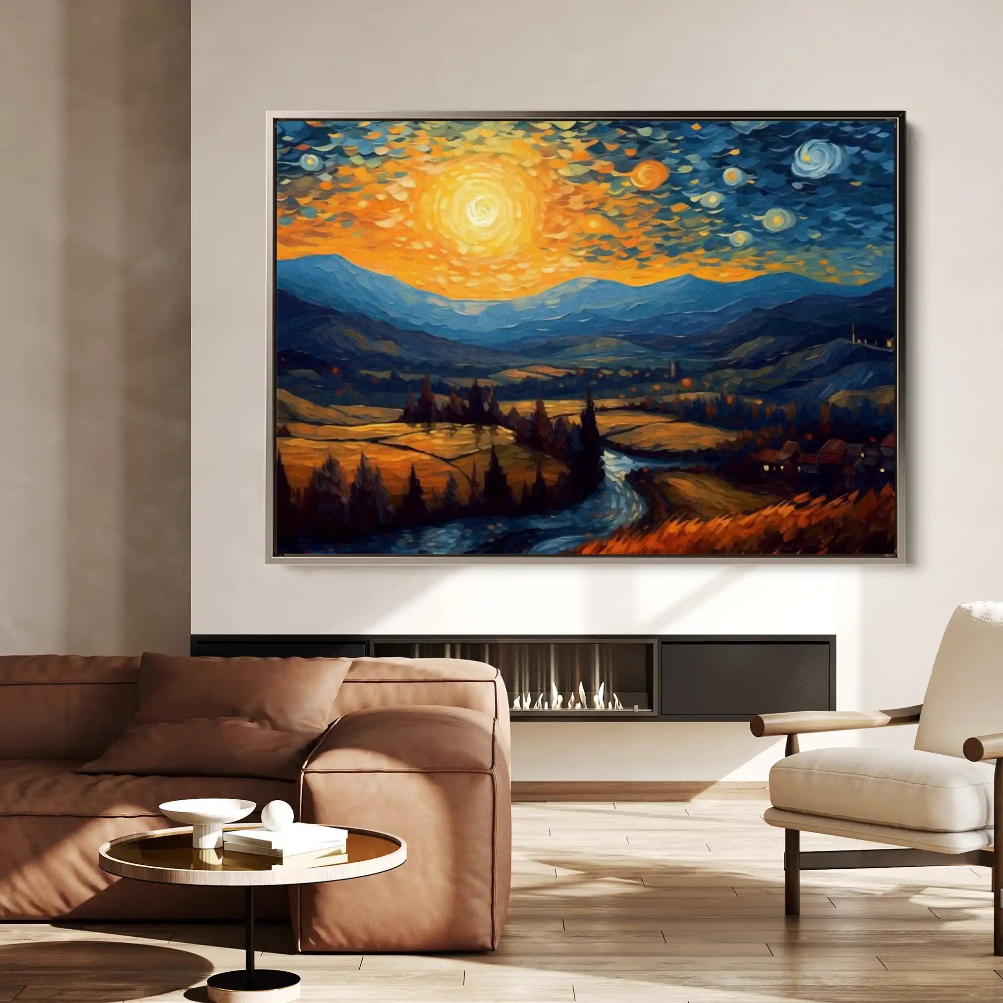 Landscape 050 Canvas Art 60 x 40 cm / Black