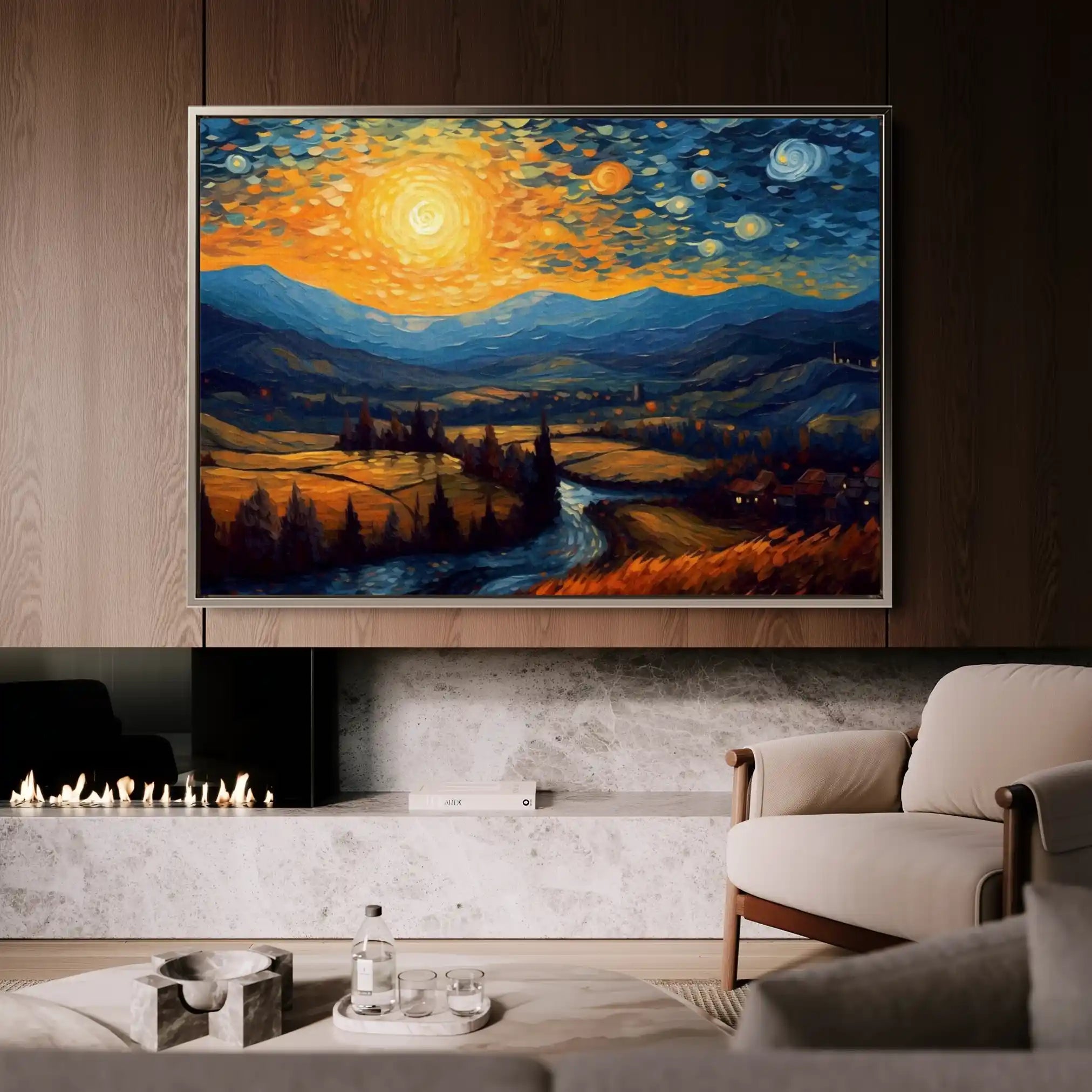 Landscape 050 Canvas Art 60 x 40 cm / Black
