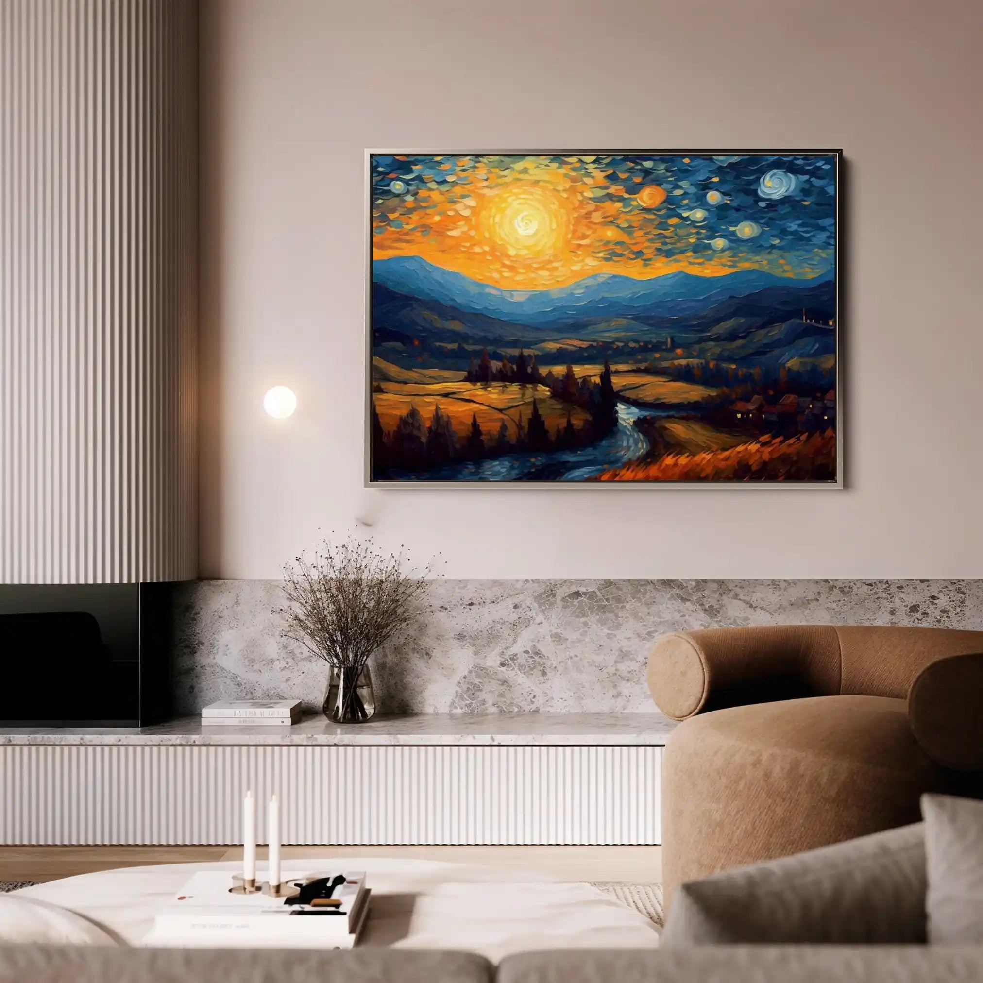 Landscape 050 Canvas Art 60 x 40 cm / Black