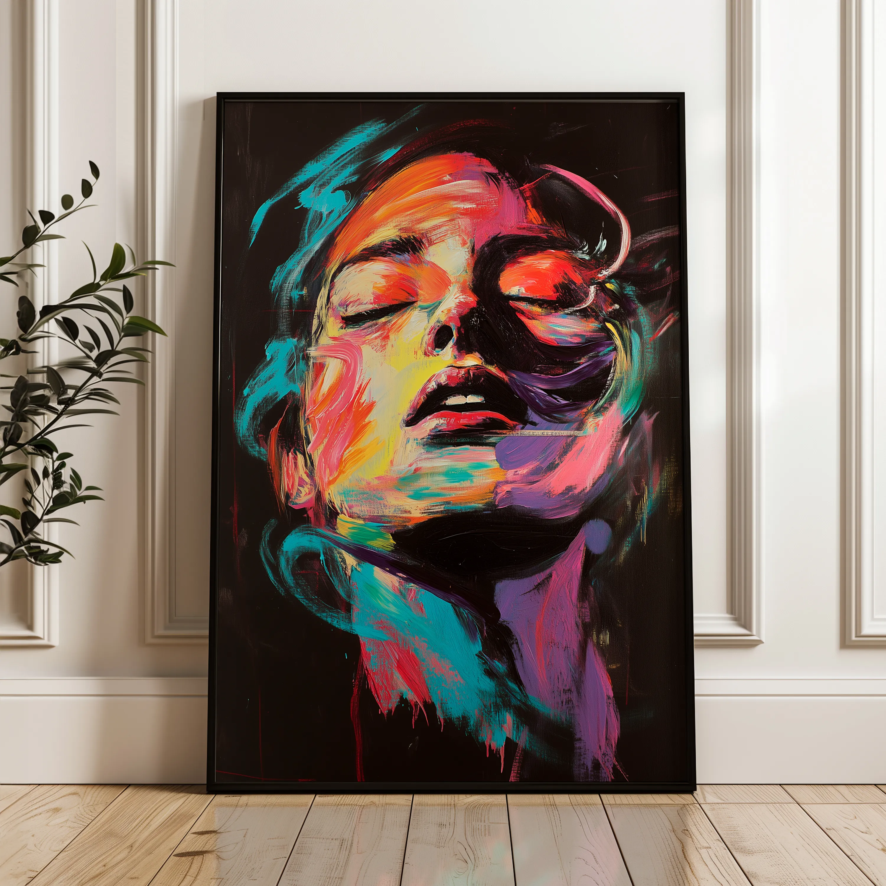 Portrait 050 Canvas Art 18" x 24" / 45 x 60 cm / Black