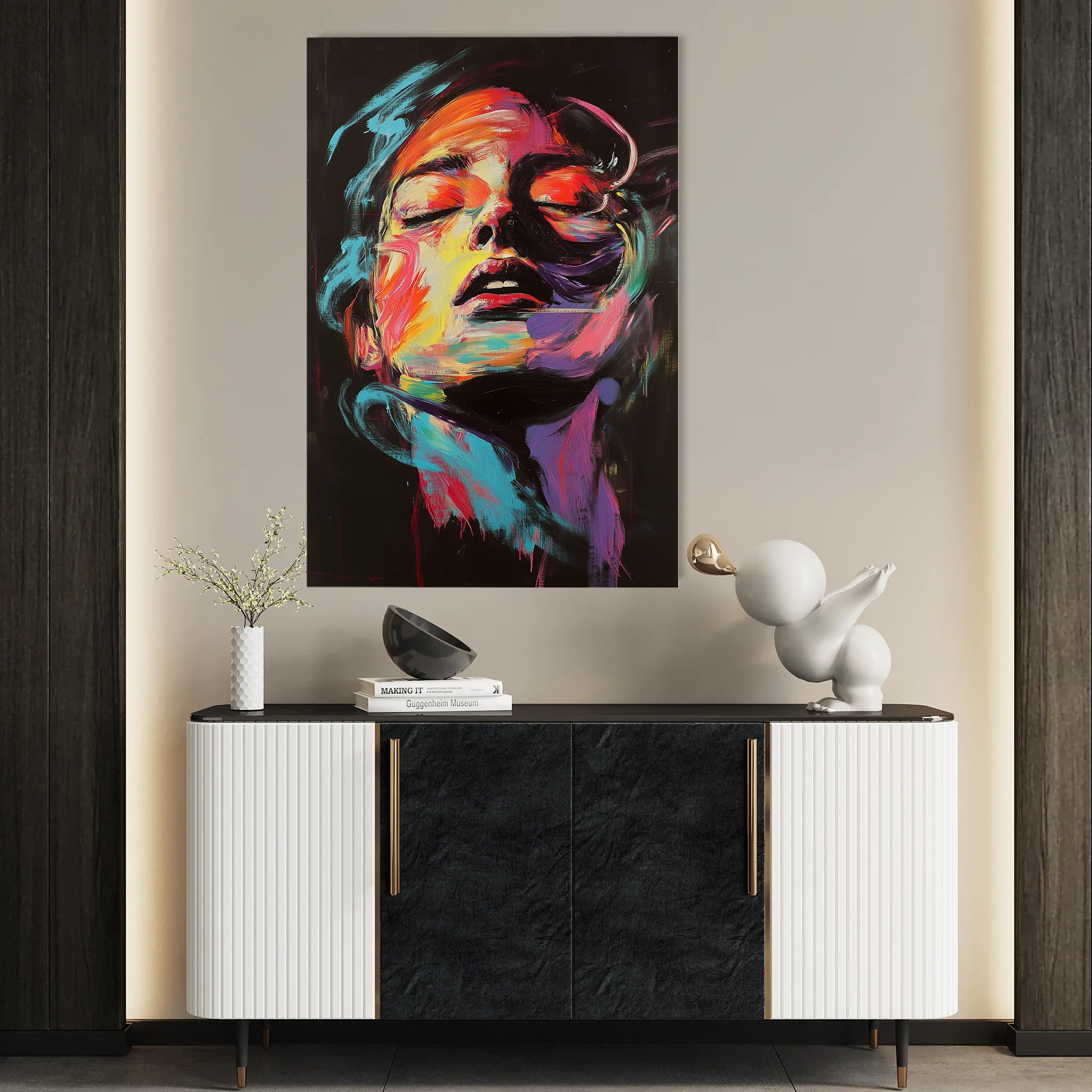 Portrait 050 Canvas Art 18" x 24" / 45 x 60 cm / Black