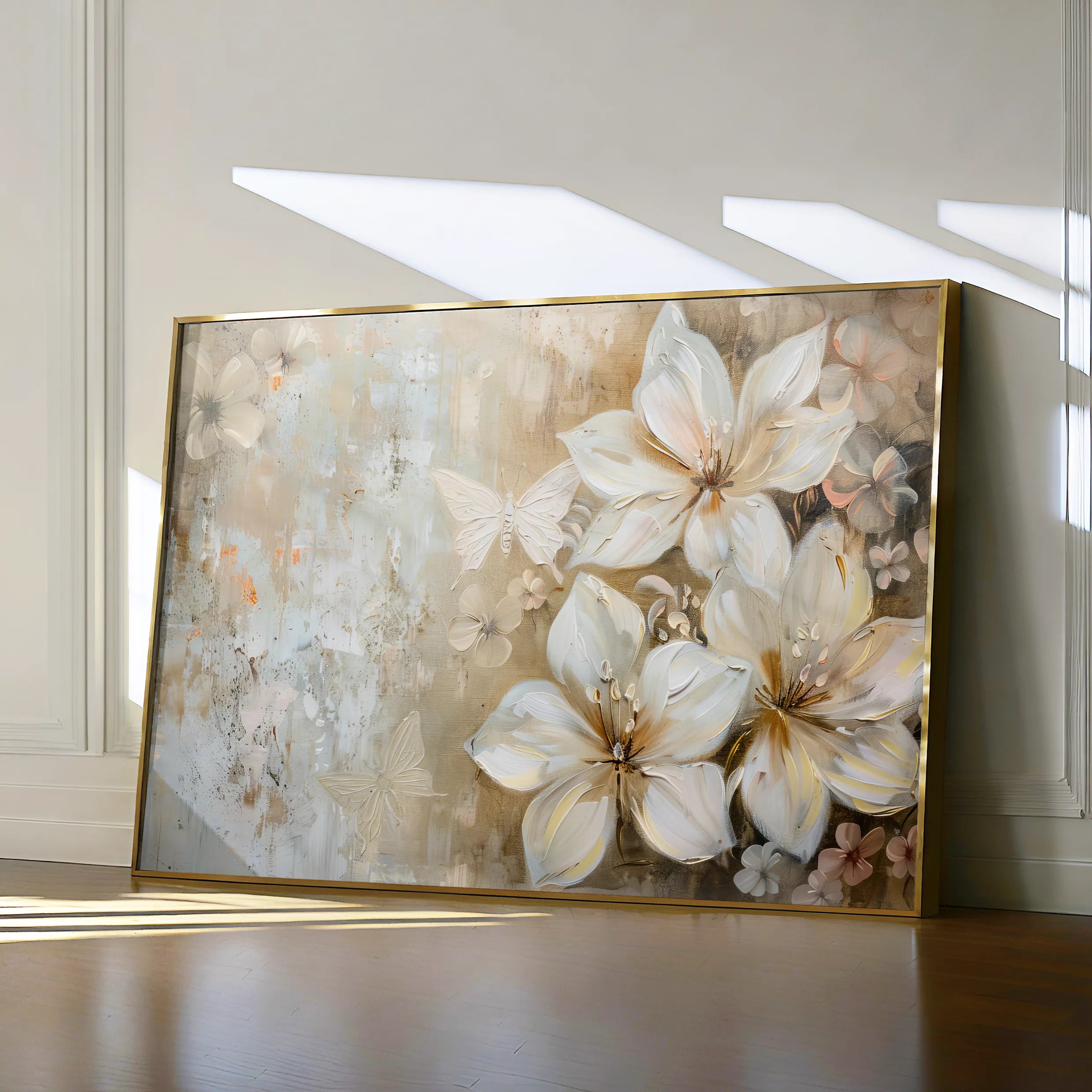 Floral 051 Canvas Art 18" x 24" / 45 x 60 cm / Black