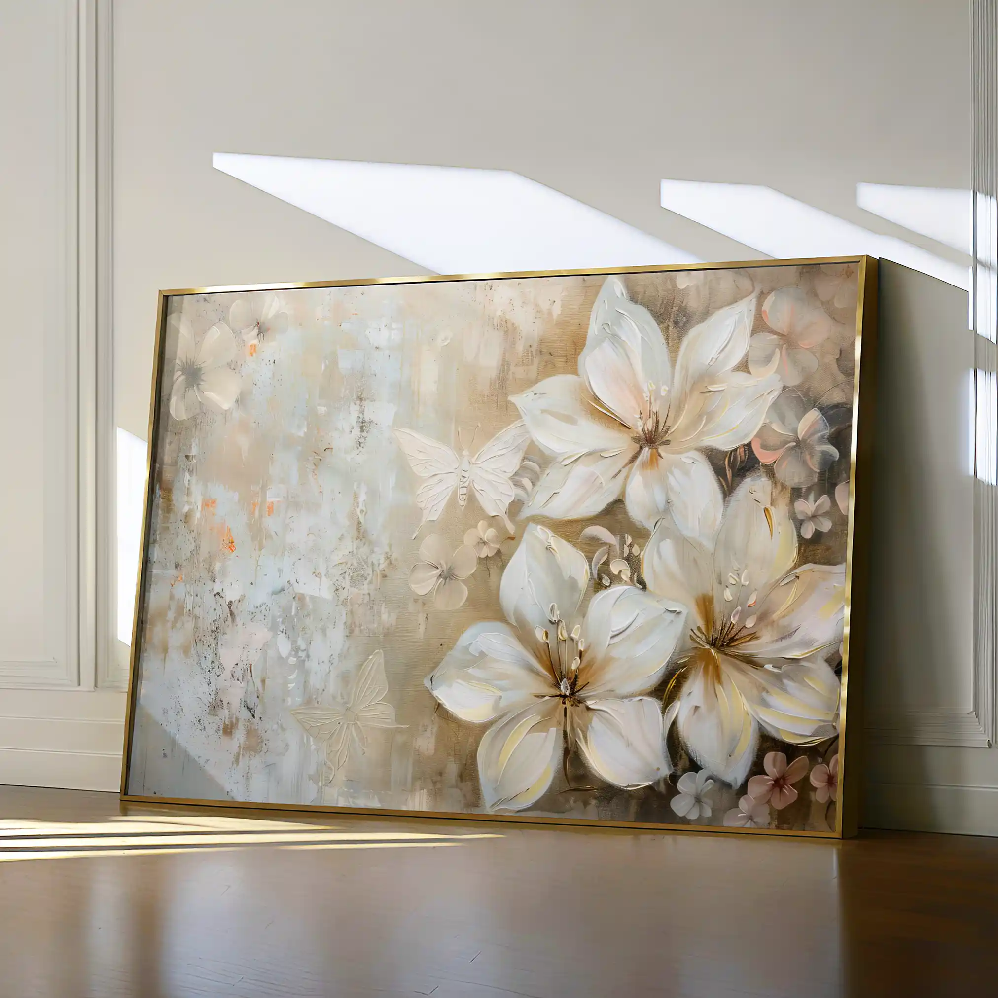 Floral 051 Canvas Art 60 x 40 cm / Black