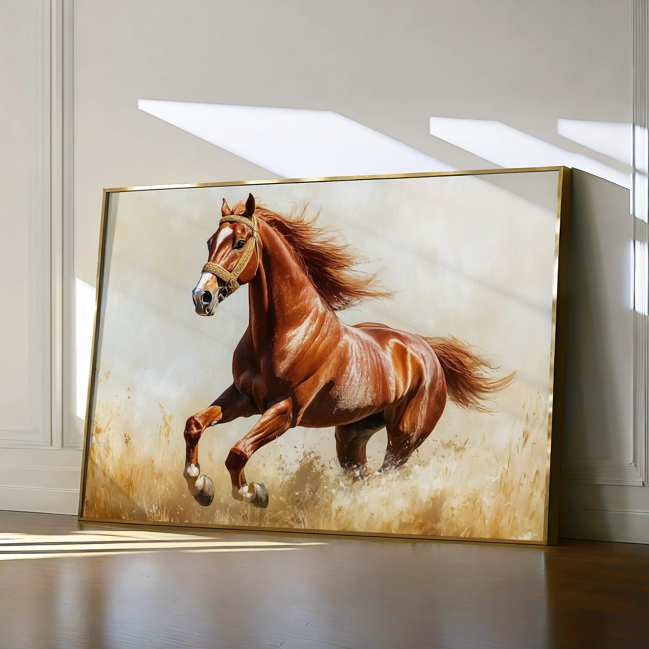Horses 051 Canvas Art 18" x 24" / 45 x 60 cm / Black