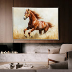 Horses 051 Canvas Art 18" x 24" / 45 x 60 cm / Black