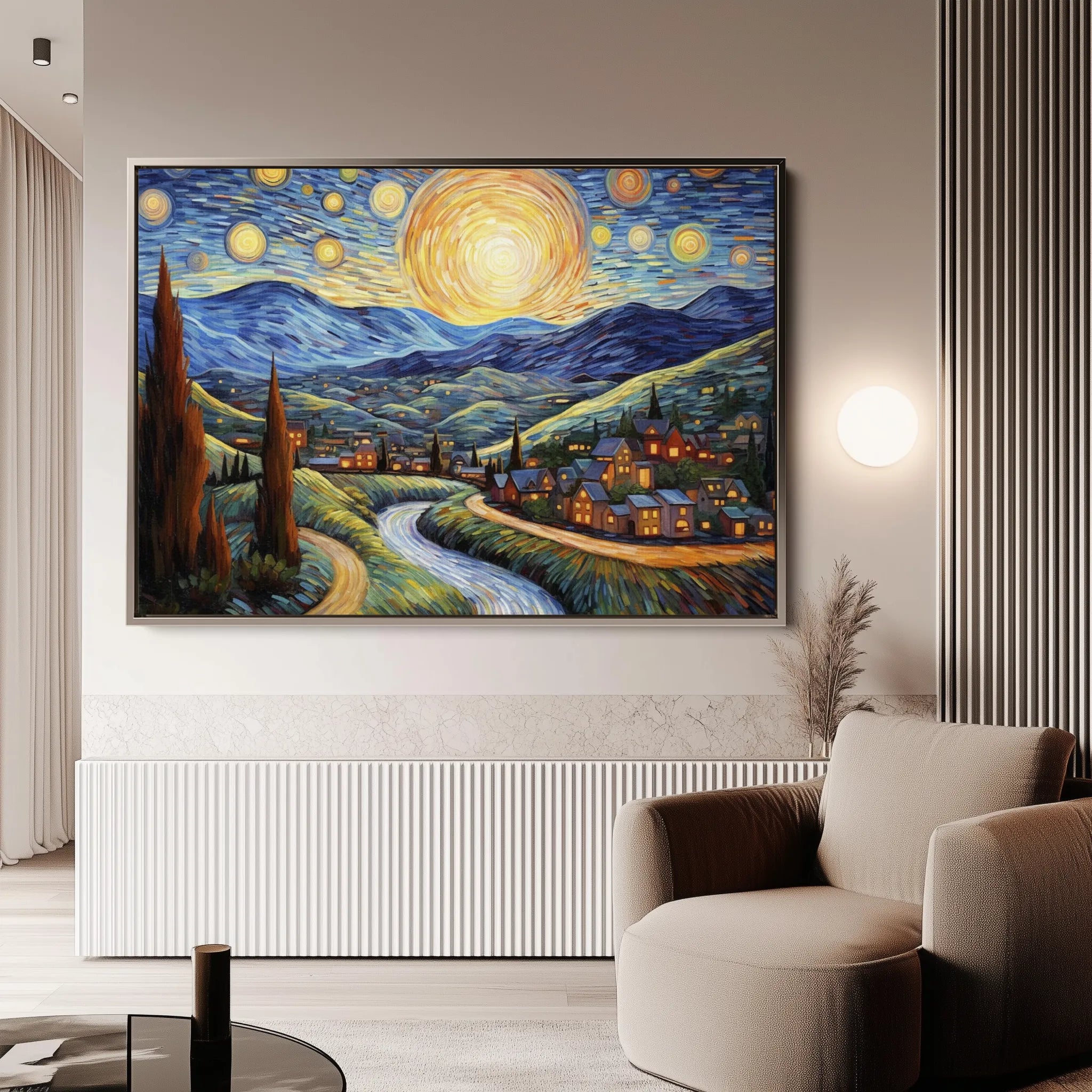 Landscape 051 Canvas Art 18" x 24" / 45 x 60 cm / Black