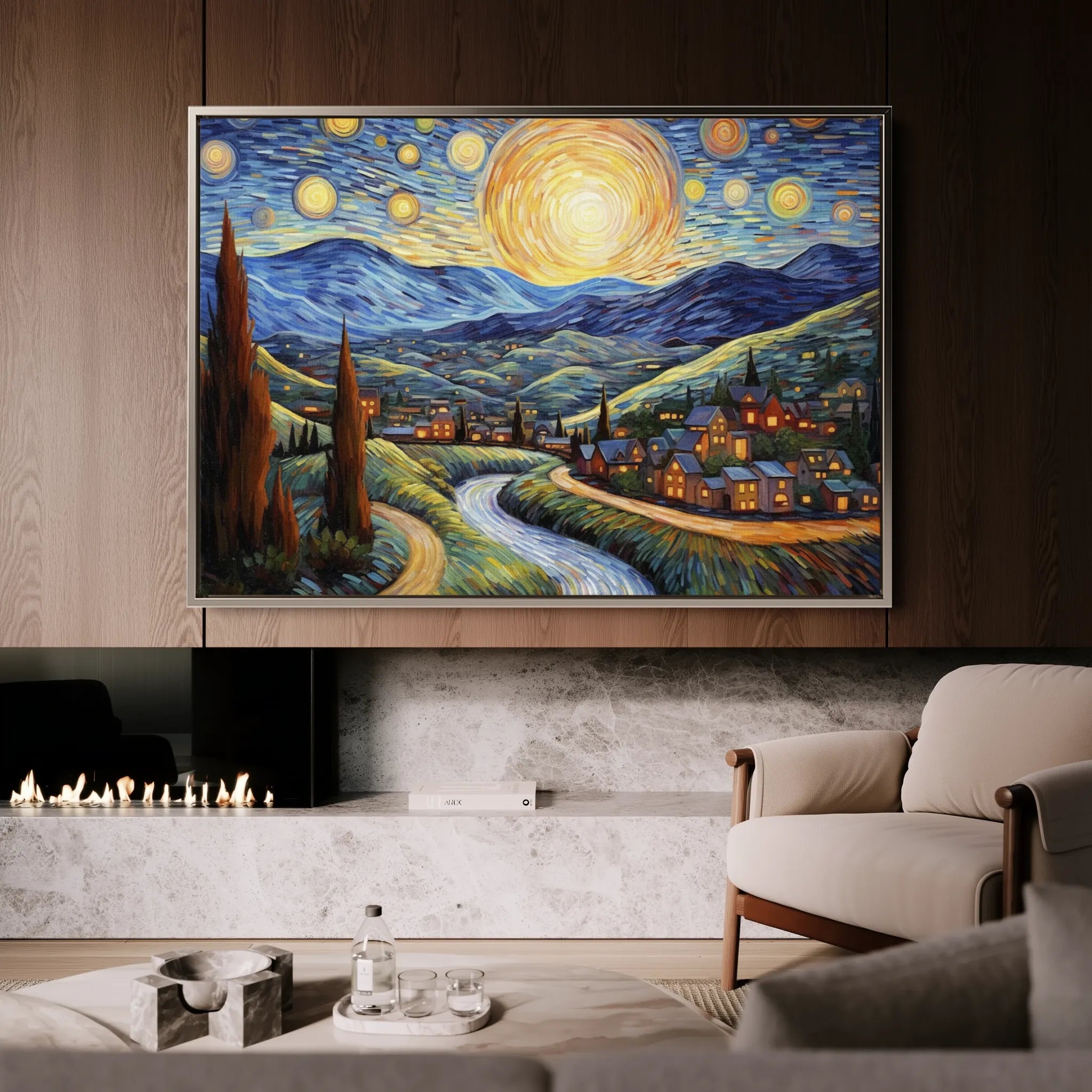 Landscape 051 Canvas Art 18" x 24" / 45 x 60 cm / Black