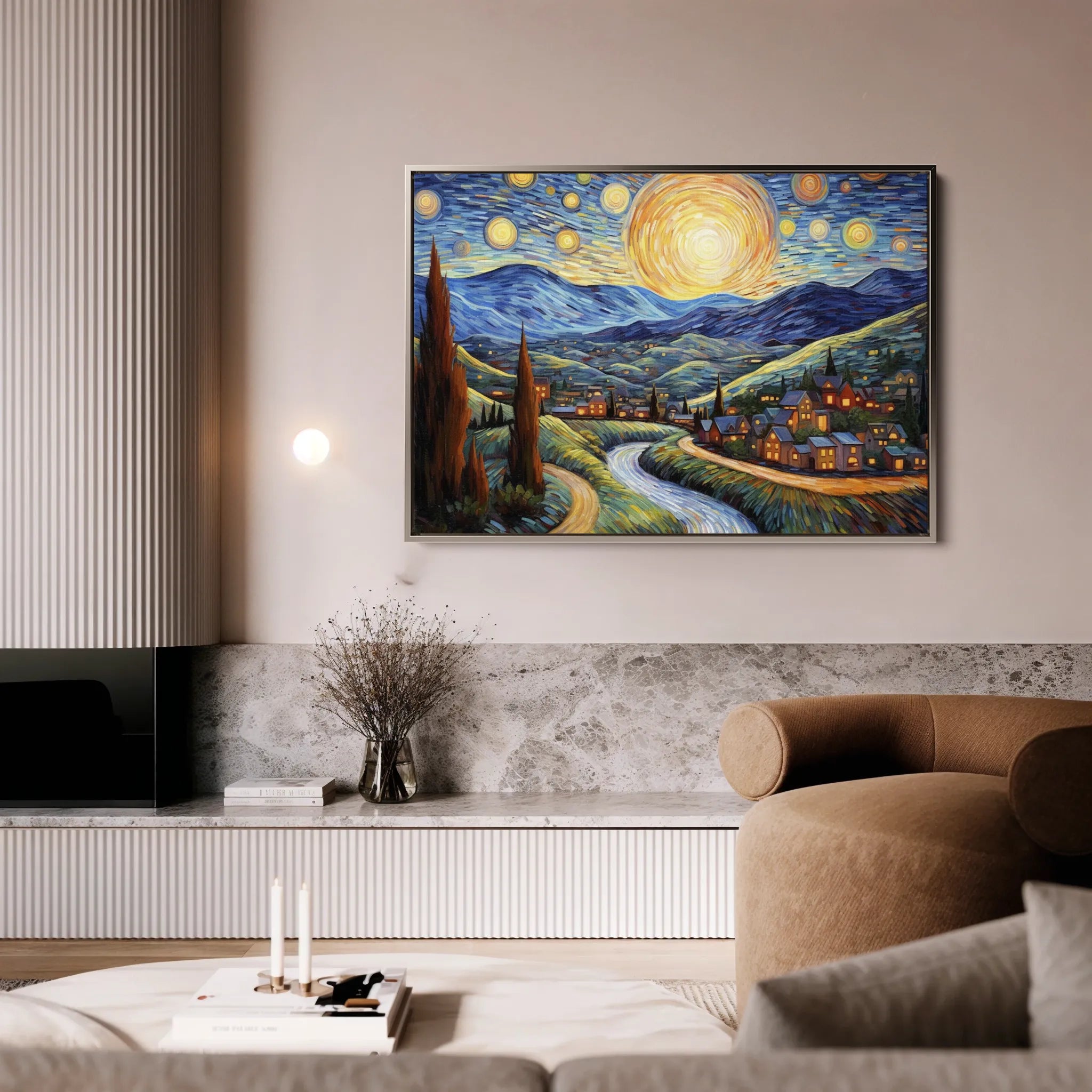 Landscape 051 Canvas Art 18" x 24" / 45 x 60 cm / Black
