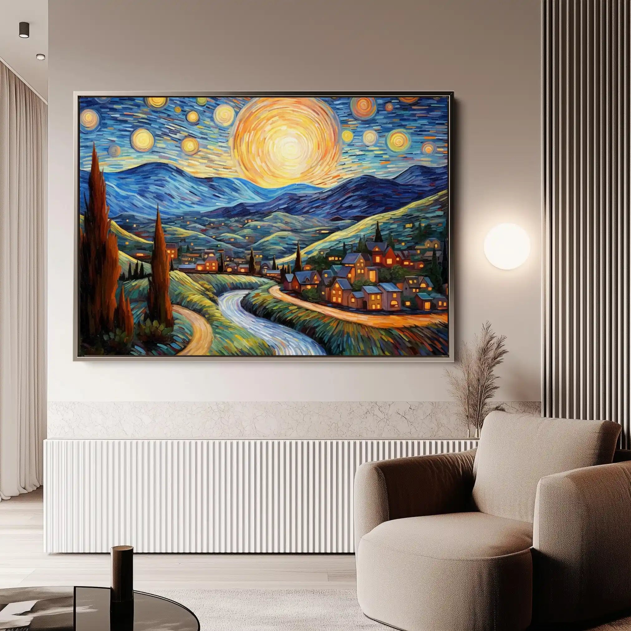 Landscape 051 Canvas Art 60 x 40 cm / Black