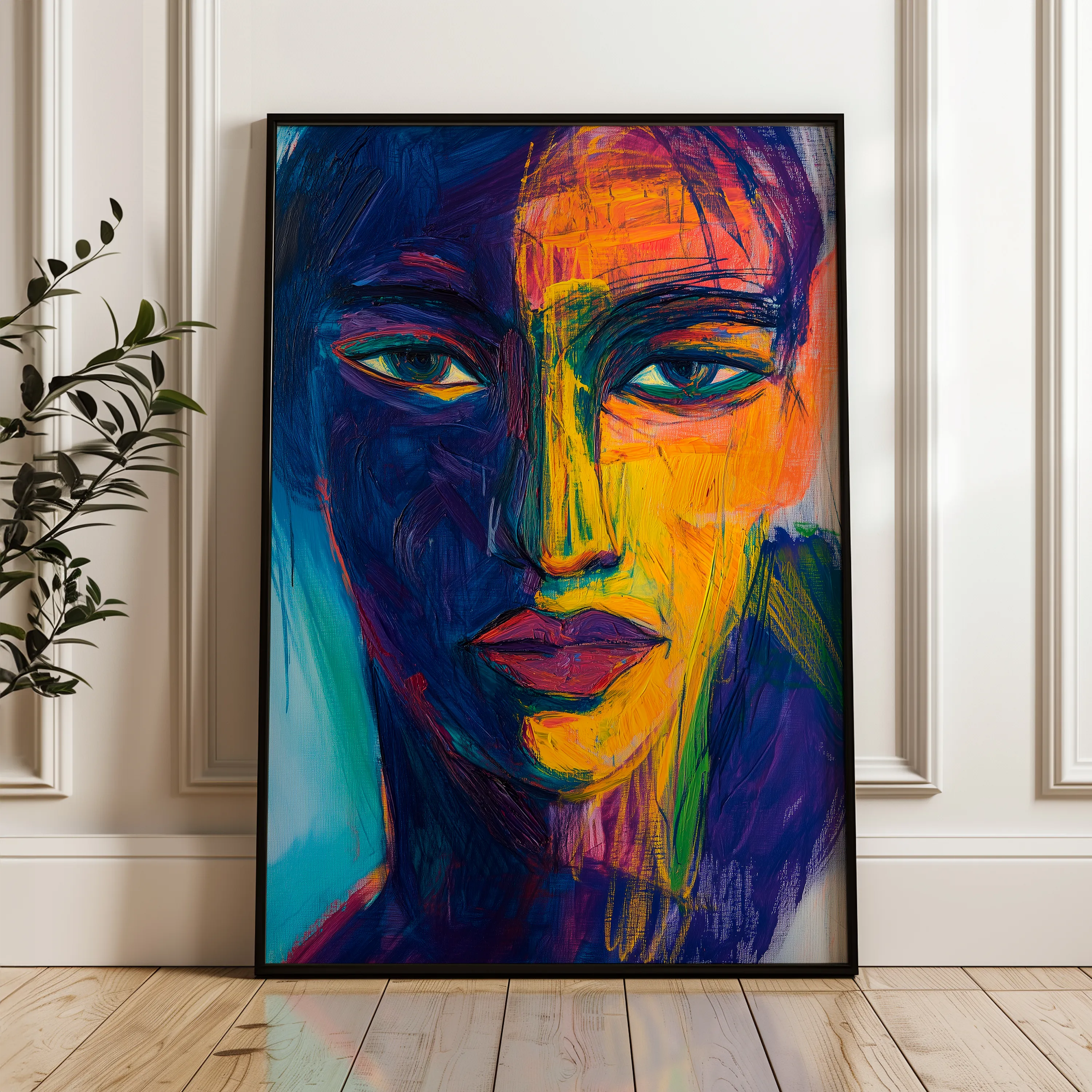 Portrait 051 Canvas Art 18" x 24" / 45 x 60 cm / Black