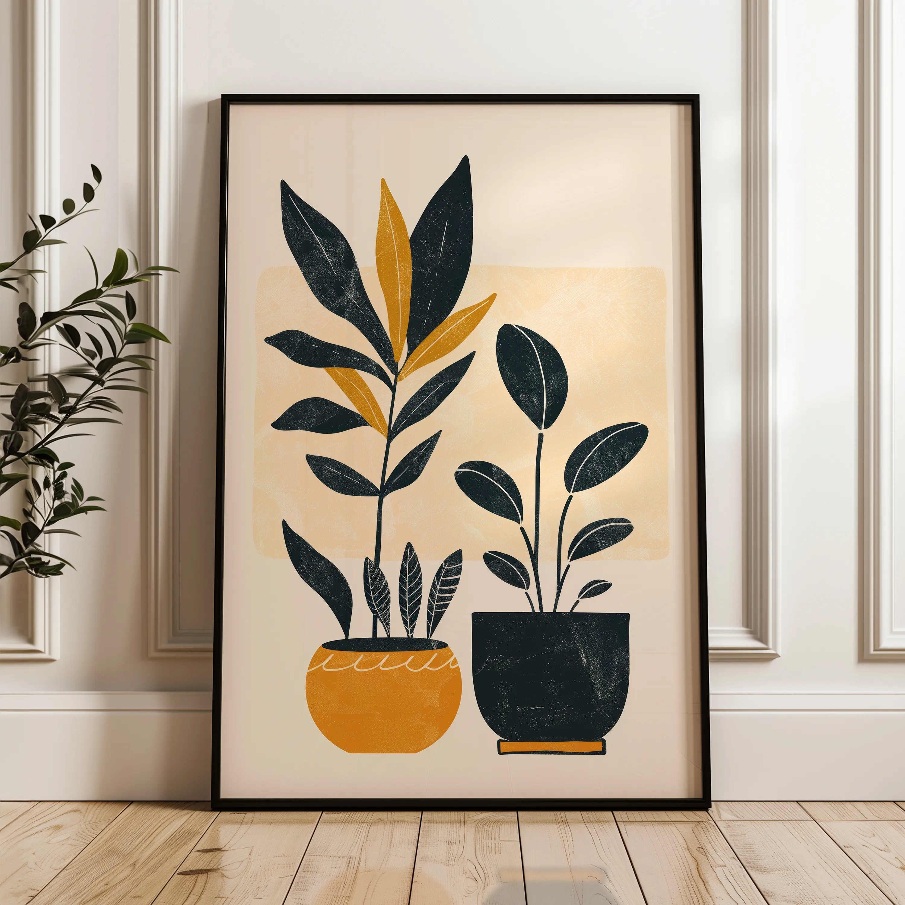 Boho 052 Canvas Art 18" x 24" / 45 x 60 cm / Black
