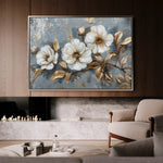 Floral 052 Canvas Art 18" x 24" / 45 x 60 cm / Black