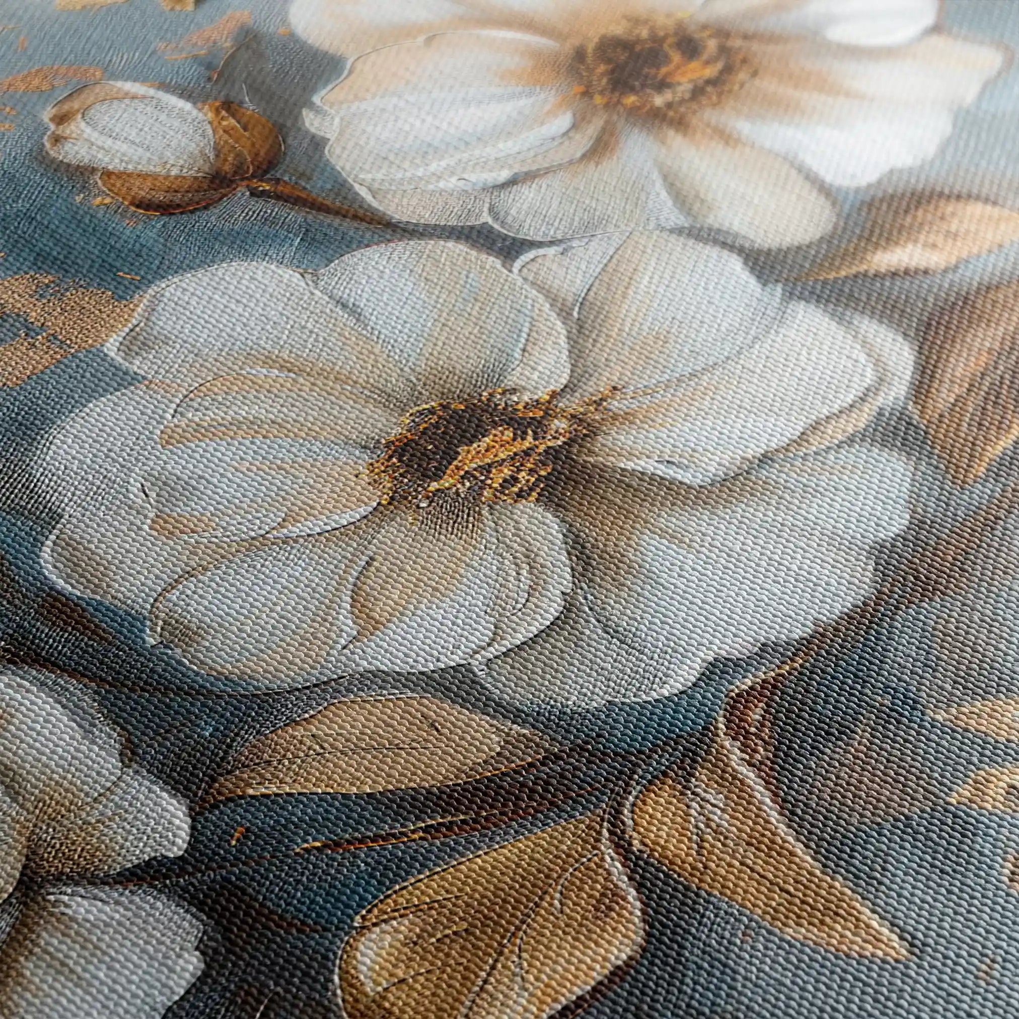 Floral 052 Canvas Art 60 x 40 cm / Black