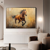 Horses 052 Canvas Art 18" x 24" / 45 x 60 cm / Black