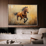 Horses 052 Canvas Art 18" x 24" / 45 x 60 cm / Black