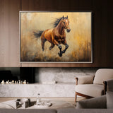 Horses 052 Canvas Art 18" x 24" / 45 x 60 cm / Black