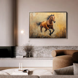Horses 052 Canvas Art 18" x 24" / 45 x 60 cm / Black