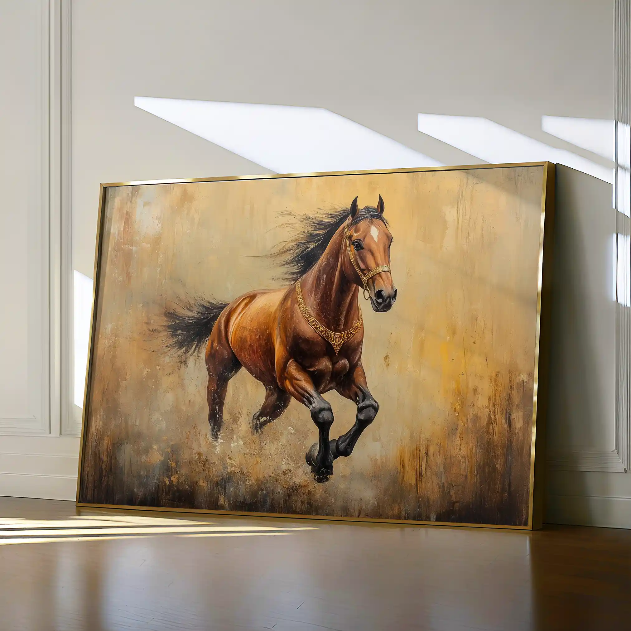 Horses 052 Canvas Art 60 x 40 cm / Black