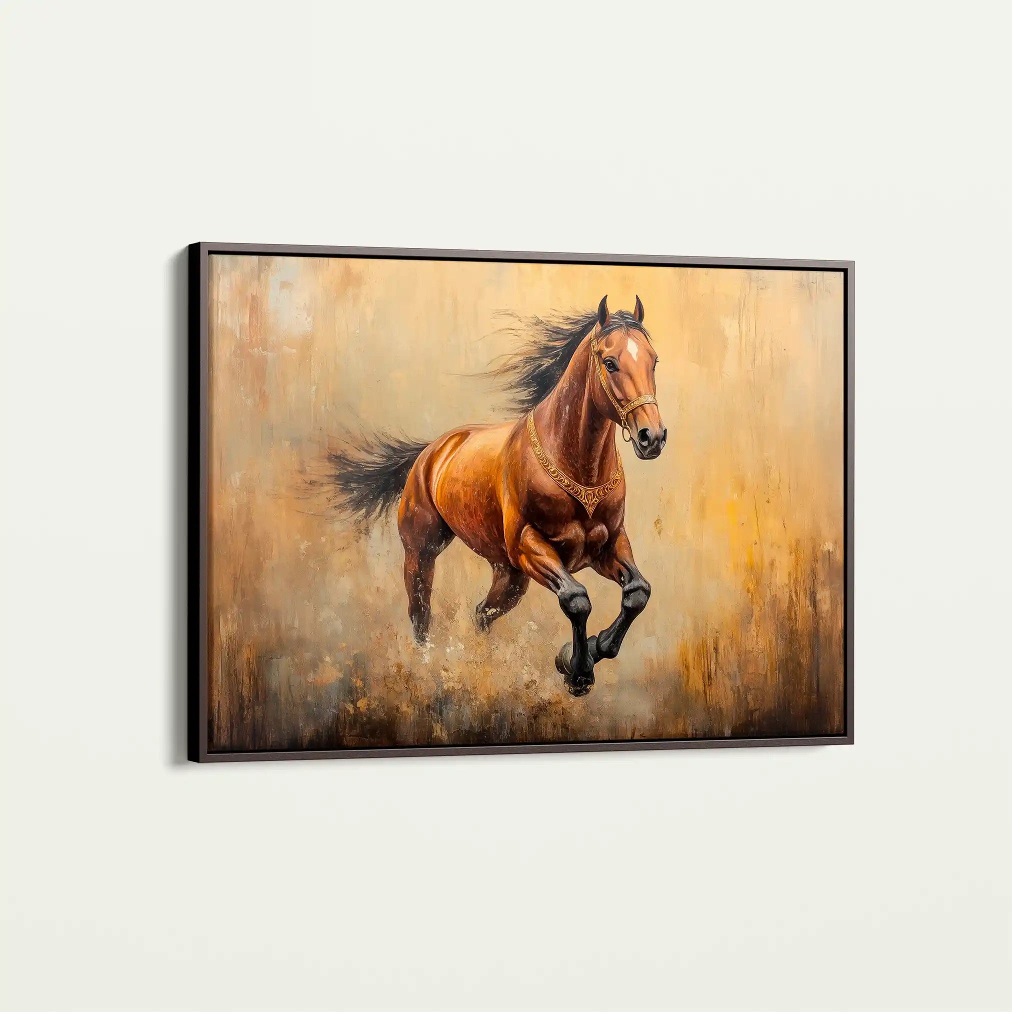 Horses 052 Canvas Art 60 x 40 cm / Black