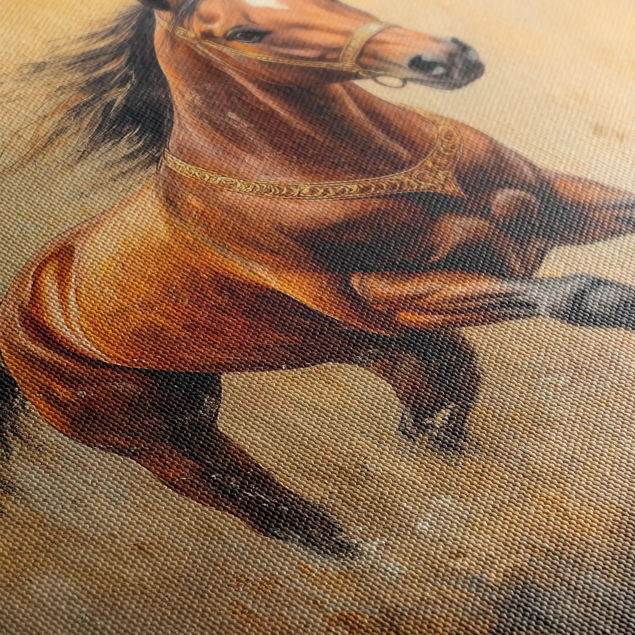 Horses 052 Canvas Art 60 x 40 cm / Black